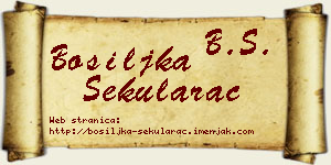 Bosiljka Šekularac vizit kartica